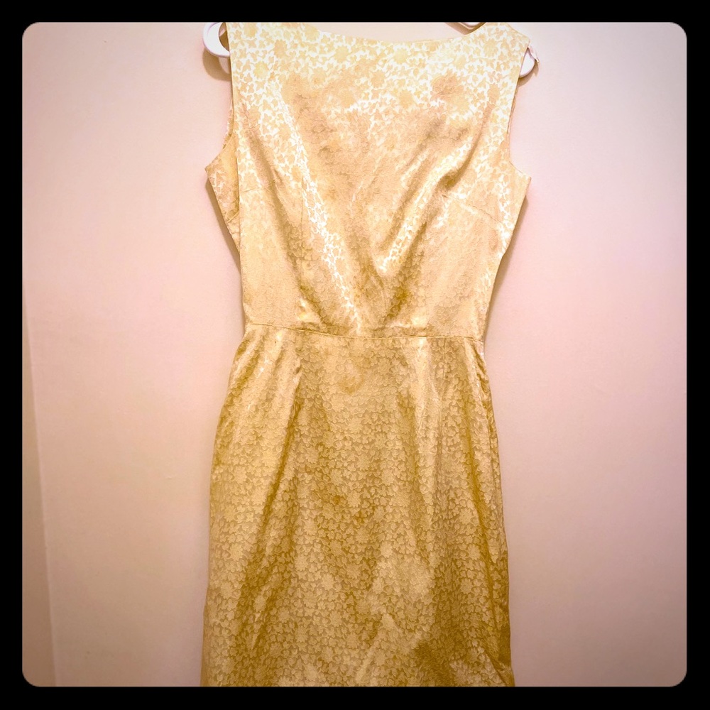1960s vintage yellow silk dress
